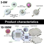 Infrared High Power LED Chips IR 850nm 940nm 730nm 3W 5W10W20W50W 100W Emitter COB integrated Light Lamp Matrix for Night Vision