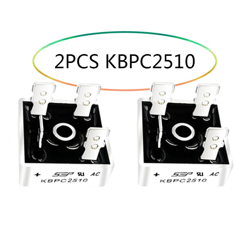 2PCS KBPC2510 Silicon Bridge Rectifier Diode 25A 1000V KBPC Single Phase, Full Wave 25 Amp 1000 Volt