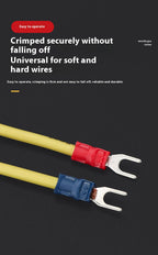 Fork Crimp Terminal Copper Tin Plating Insulated Terminal Block U-Type Wire Connector Thickened Copper Cable Joint SV1.25/2/-3/4