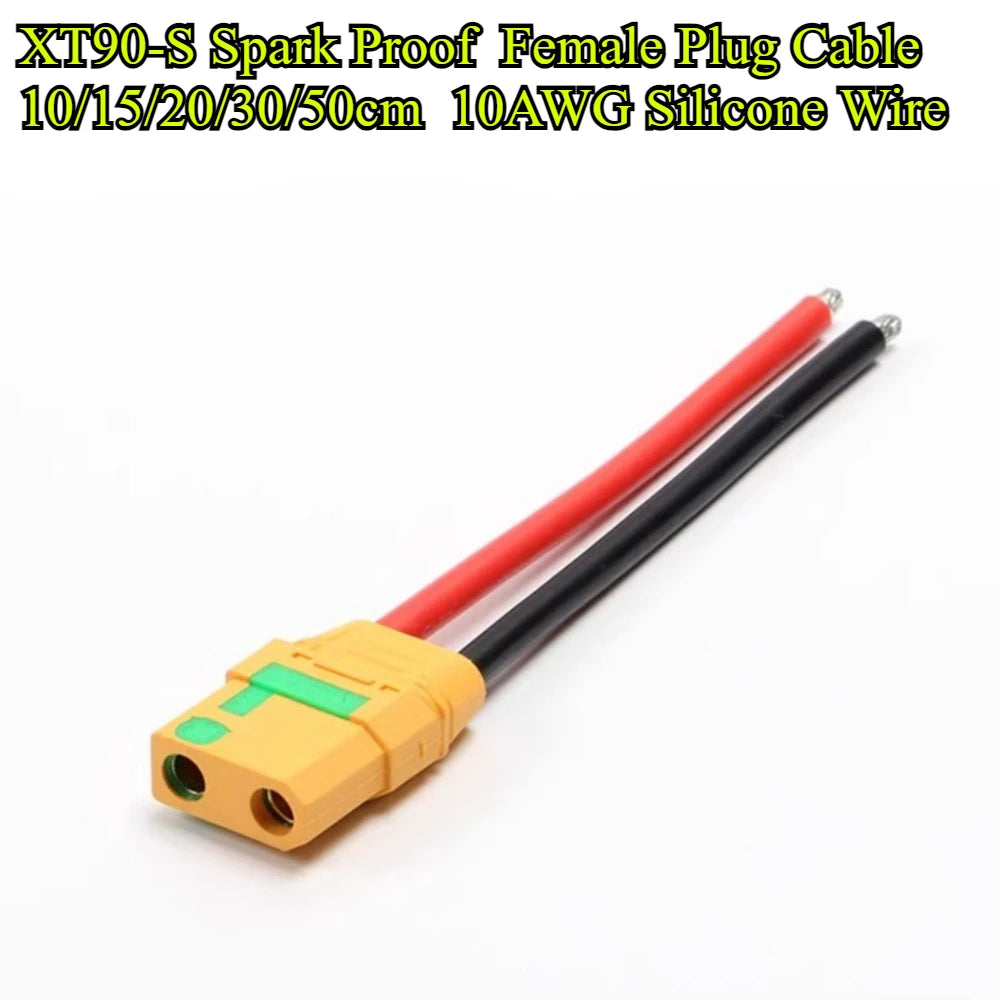 1/2Pcs XT90H XT90 XT90S Plug Male and Female Connector 10/15/20/30/50cm 10AWG Silicone Wire for RC Lipo Battery FPV Racing Drone