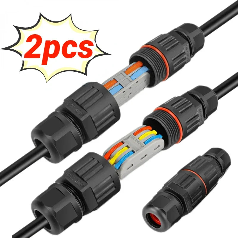 IP68 Waterproof Joint Wire Quick Connection Connector 2/3 Pin Solder Less LED Lamp Wiring Outdoor Rainproof Terminal New