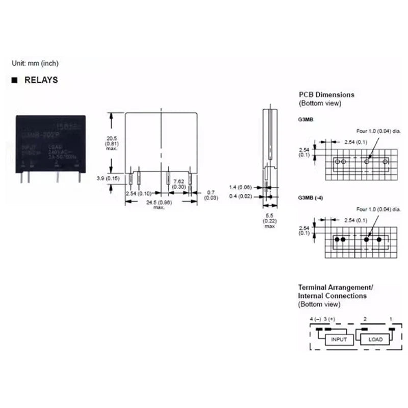 1/5/10Pcs Relay Module G3MB-202P G3MB 202P DC-AC SSR Input 5V/12V/24V DC Output 240V AC 2A Solid State Relay Module
