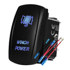 12V 24V Boat Trim Tabs Switch (ON)-OFF-(ON) Momentary Rocker Switch Waterproof Blue Light ON-OFF Toggle Switch With Harness