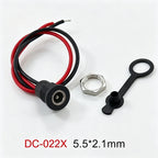 5.5*2.5/5.5*2.1mm Electric Lithium Battery Bicycle Connection Charging Port DC Power Supply Female Head With Cable Wired Socket