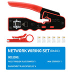 RJ45 Crimp Tool Pass Through Crimper Cutter for Cat6a Cat6 Cat5 8P8C Modular Connector Ethernet All-in-one Wire Tool