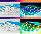 WS2812B WS2815 S-Shape Individually Addressable LED Strip Light 60LEDs/m Smart RGBIC Dream Color S Bendable 8mm Pixels Tape Bar