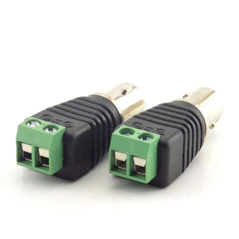 2/5/10pcs 12V DC BNC Male Female Connector Coax CAT5 Video Balun Adapter Plug For Led Strip Lights CCTV Camera Accessories B5