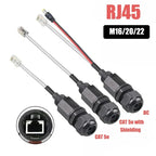 Waterproof RJ45 Network Connector M16/20/22 Cat5e Shield Gigabit Ethernet Line RJ45 DC Crystal Head Outdoor IP68 AP Junction Box