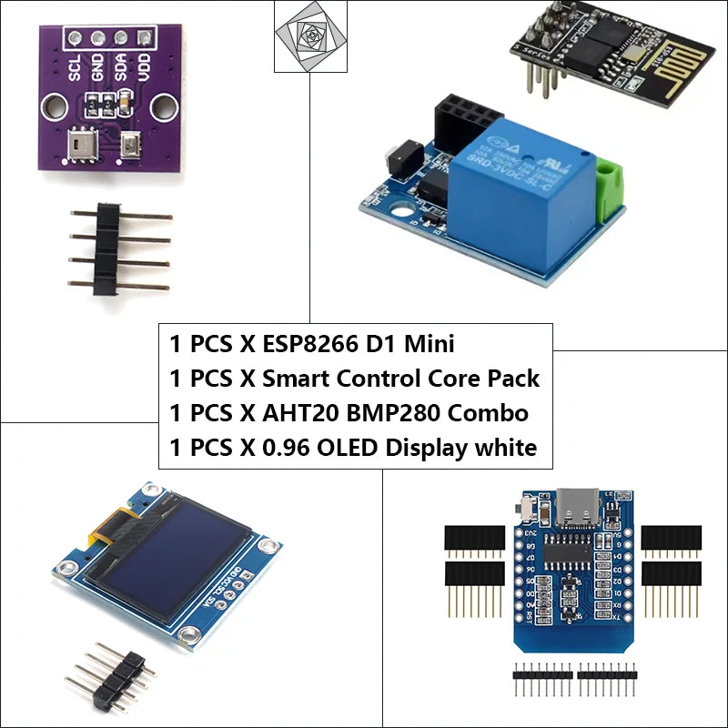 ESP8266 D1 Mini, Smart Socket, ESP-01 WiFi Relay, AHT20 BMP280 Sensor, 0.96 OLED for Smart Home & DIY Automation