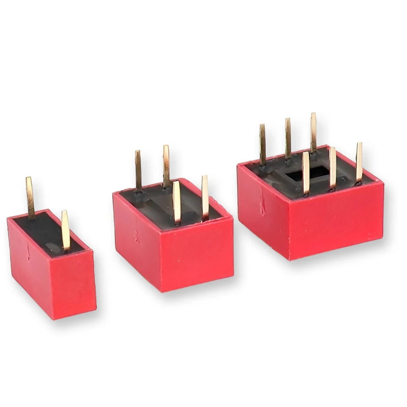 20PCS Red Toggle DIP Switch Module Spacing 2.54MM 24V Inline 1 2 3 4 5 6 7 8 9 10 12 PIN Quick Dial The Code Switch