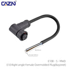 CAZN Plastic Straight Angled Male Female Circular Connectors E10 Waterproof Bayonet Connector 2-12 Pin with Unshielded PVC Wire