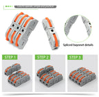 Boxed 34PCS Lever Quick Home Wire Connectors Terminals Conductor Spliceable Butt Wiring Block Reusable Electrical Connectors