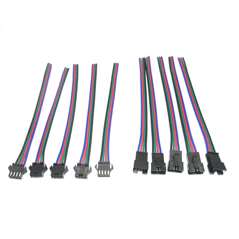 30/50/100pairs 2pin 3pin 4pin 5pin 6pin 15cm JST SM Connector Quick Male/Female Extension Cable For Lamp Driver CCTV Led Strip
