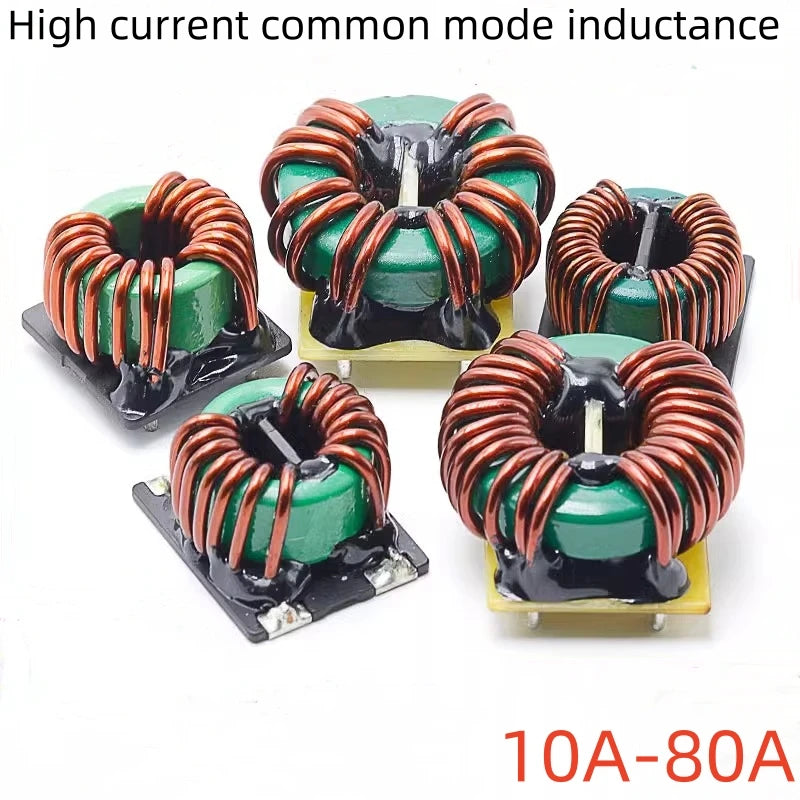 1pcs New Energy High-power Common-mode Inductor 47uh100uh30a High-current Magnetic Ring Plug-in Filter Inductor Coil