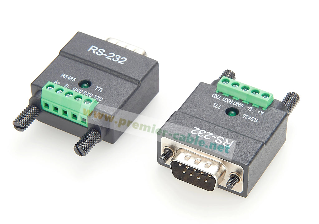 2 In 1 RS232 to RS485/TTL Serial Converter DB9 Male to 5Pin Screw Terminal Block RS232 to 3.3V/5V Interface Signal Adapter
