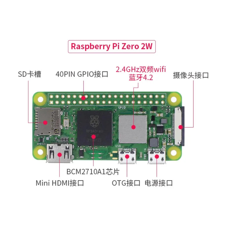 Raspberry Pi Zero 2w Development Board Raspberry Pi Zero 0 / W / 2W Motherboard Python Learning Kit
