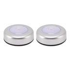 2 Pack Energy Saving Motion Sensor Night Light Battery Powered Small LED Induction Lamp White Light Round Sensing Lamp Drawer