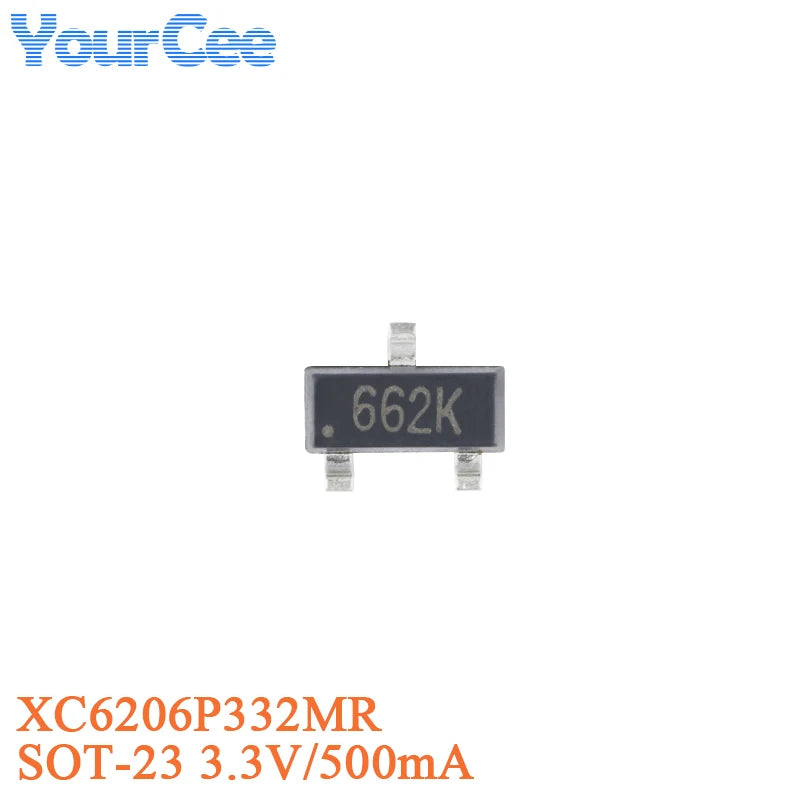 50pcs XC6206P332MR XC6206 XC6206P362MR XC6206P302MR XC6206P282MR XC6206P252MR XC6206P182MR SOT-23 Low Dropout Linear Regulator
