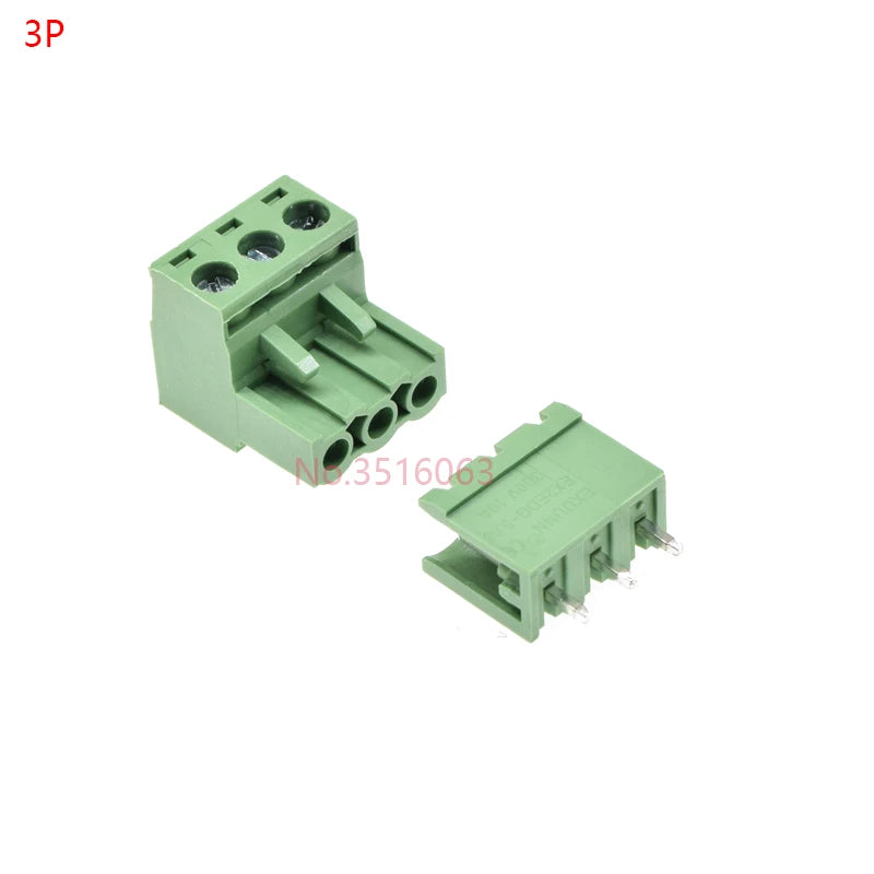 10Sets 2edg 2/3/4/5/6/7/8/9 Pin Screw Terminal Block Connector 5.08mm Pitch Plug + Straight Pin Header Socket For Pcb 2p 3p 4p