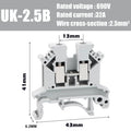 UK2.5B DIN Rail Terminal Block, 2.5mm² Screw Connection Wire Connector for Electrical Panel Wiring 20/50/100PCS
