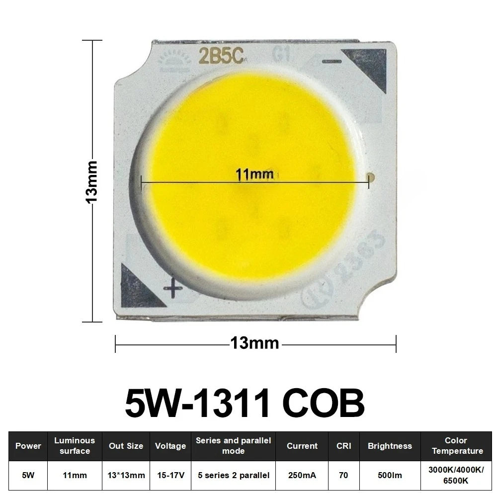10pcs COB LED 3W 5W 7W 10W 12W 15W 18W 30W 36W Neutral Cold Warm White 13mm 20mm 28mm 1919 Chips Lamp SpotLight Downlight DIY