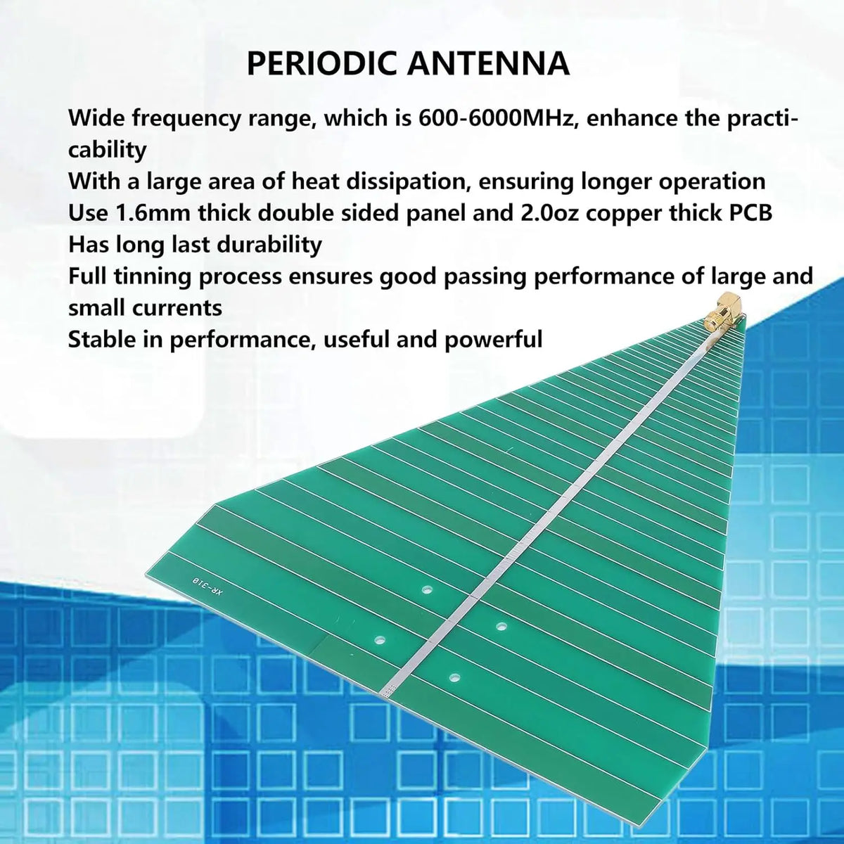 UWB WiFi Log Periodic Antenna 600-6000MHz 50W Broadband Printed Circuit Board Log Ultra Wideband Periodic Antenna Log Periodic