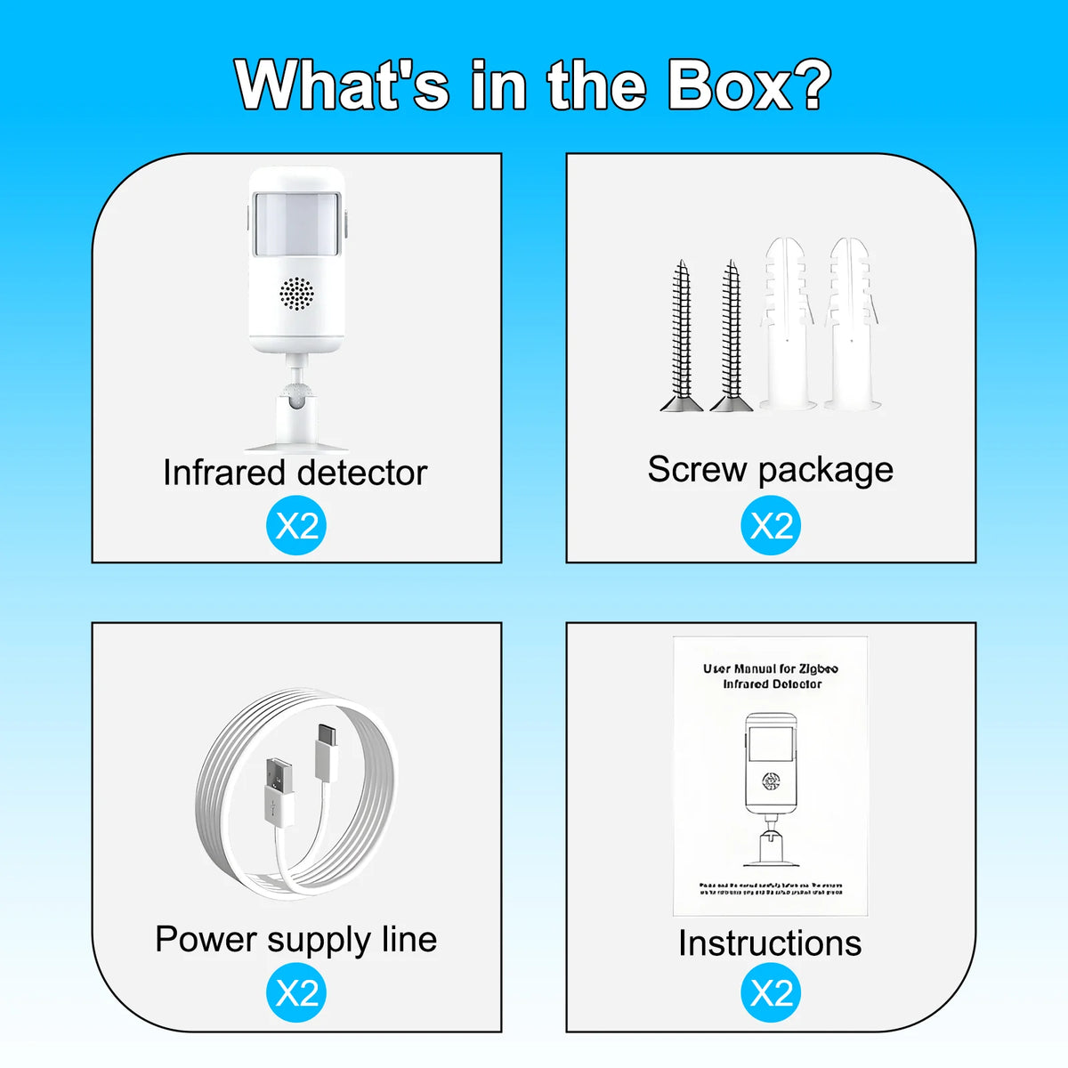 2/4/6/8 PCS Tuya Smart WiFi Infrared Alarm Detector 4 Alarm Modes Infrared Motion Human Body Infrared Detector Work With Alexa Google Home Security