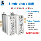 LCTC Solid State Relay DIN Rail Slim SSR 10/15/25/40A 0-10V 0-5V 4-20mA Voltage Regulator Relay With Heat Sink DC-AC DC-DC AC-AC