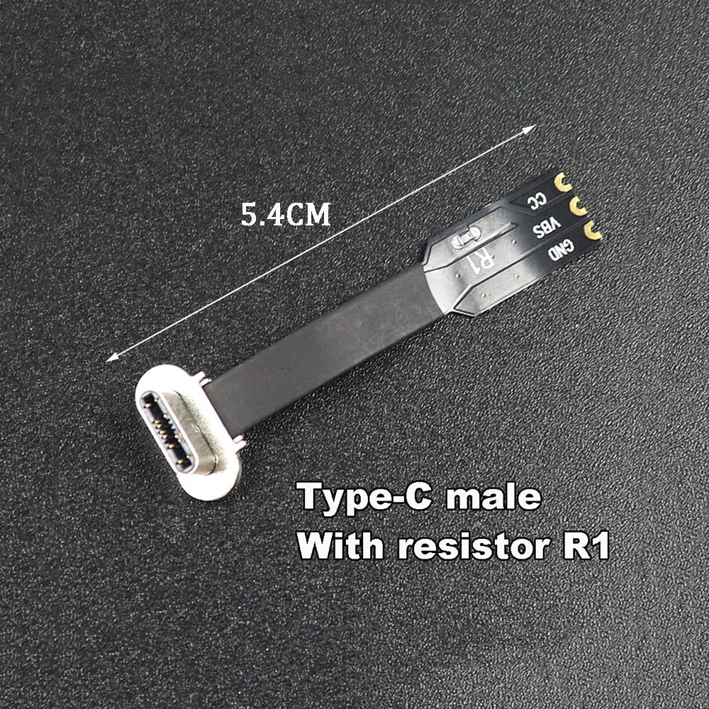 1pc USB C Type-C FPC 2pin3pin with Resistor R1 Soft Flat Cable Male Charging Cable Fast Charge Charging Wire Extention for Phone