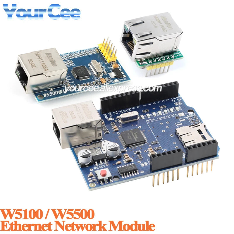 2pcs/1pc W5500 USR-ES1 SPI to LAN Ethernet Converter Board Module TCP IP 51 STM32 Microcontroller WIZ820io RC5 W5100 For Arduino