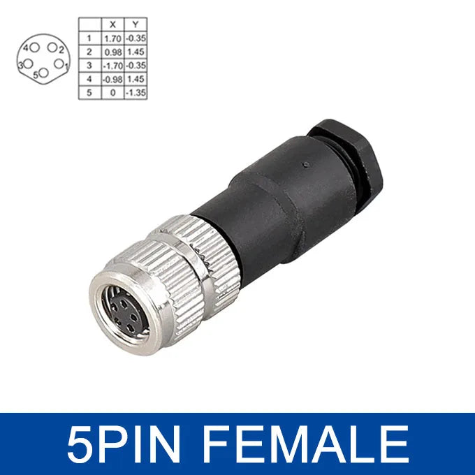 M8 Sensor Connector Screw Connection Metal A Code 3pin/4pin Non-welding 5pin 6pin 8pin Weld IP68 Straight Waterproof Connectors