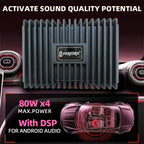 Car DSP Amplifier Hi-Fi Booster Audio Digital Sound Processors 4*80W for Android Speaker Subwoofer Power Car Radio Stereo AMP