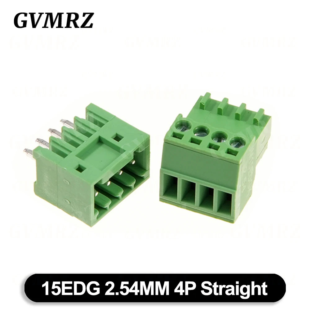5Set/lot 15EDG 2.54mm PCB Seal Screw Terminal Block 2 ~ 12 Pin KF15EDG 2.54 Male Plug + Female Socket Pin Header Wire Connector