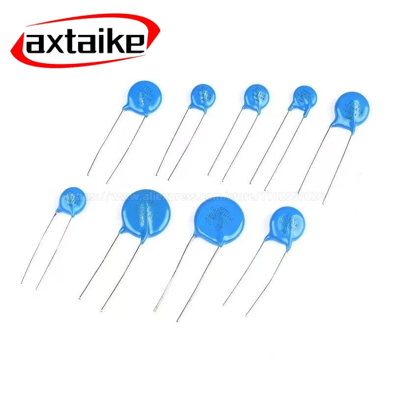 20PCS 10D Varistor 100-910V (10D101K/10D471K/10D911K), Zinc Oxide MOV Surge Protector for Industrial AC/DC Equipment