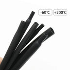 1/5M 1.7:1 Black 0.8mm~30mm Silicone Heat Shrink Tube Flexible Cable Sleeve Insulated High Temperature DIY Wire Wrap Protector