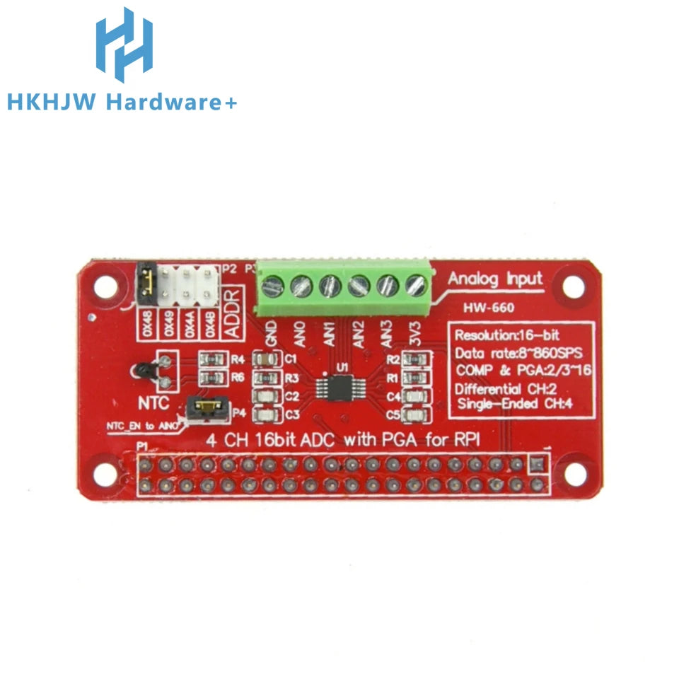 ADS1115 3.3V ADC Module For Raspberry Pi 3/2/B+ I2C RPI-ADS1115-ADC Analog To Digital Converter Module