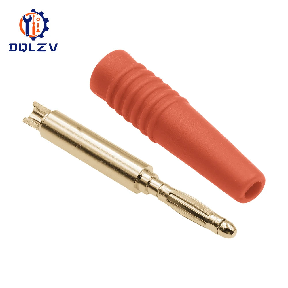 5PCS 2MM Banana Gold Plate Plugs Connectors mini Banana Plug For Banana Socket