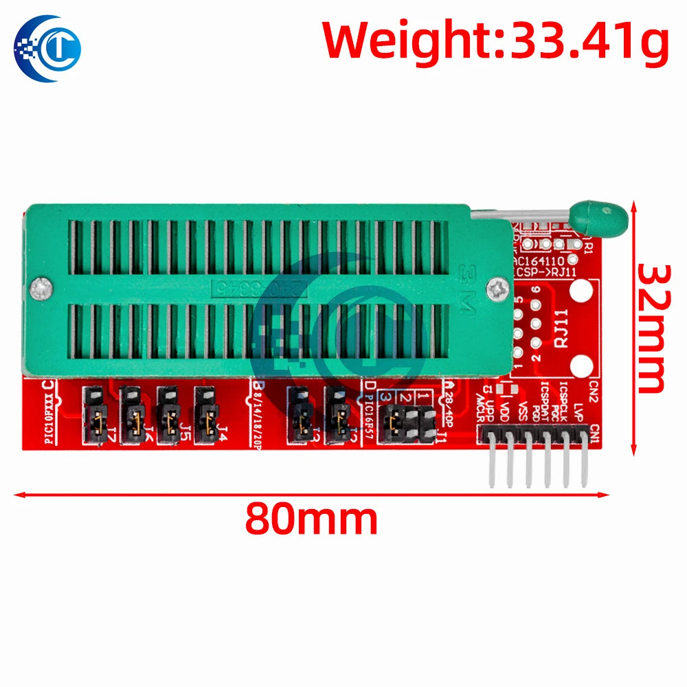 PICKIT3 PICKIT3.5 PICKIT 3 Programmer Offline Programming PIC Microcontroller Chip  +PIC Programmer adapter seat