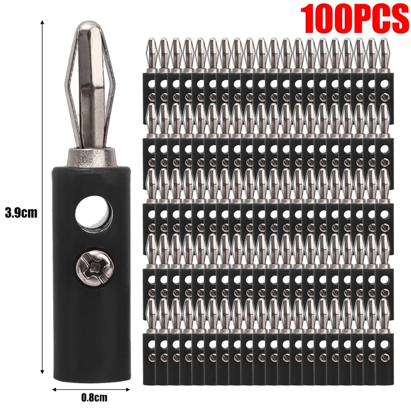 10-100pcs Wire Cable Screw Type Banana Plug Connector Adapter Cables Plugs Terminal for Musical Audio Speaker Video Receiver