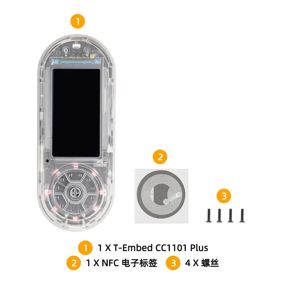 T-Embed CC1101 Plus Multi-Function Board ESP32-S3 Core Sub-1GHz/2.4GHz Dual-Band Communication 1.9-inch LCD+NFC+IR Remote