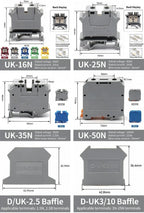 20/50/100Pcs PTTB2.5 Push - in Double Level Din Rail Terminal Block 2 Layer 2.5mm² Plug Electrical Wire Connector Block PT2.5