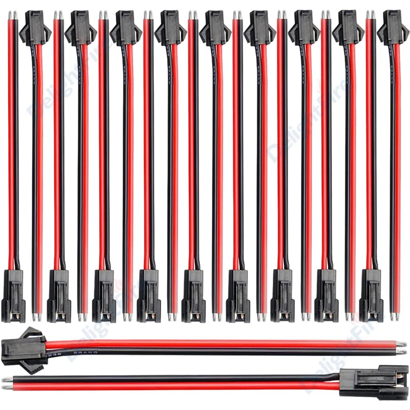 SM JST Connector Cable 22 20AWG Male Female 2/3/4/5/6Pin 12V LED Connectors For Pixel WS2812B RGB LED Strip Light Lamp Driver