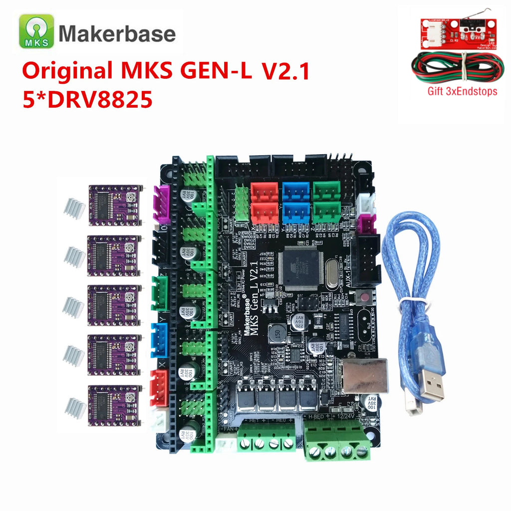 Makerbase Original MKS GEN L V2.1 3D Printer Control Card 8bit Motherboard Support A4988 DRV8825 TMC2208 TMC2209 TB6600 TMC2160