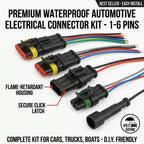 5/20/100 Sets 1/2/3/4/5/6 Pin Way Waterproof Electrical Wire Connector Plug 1.5mm Terminals 2Pin HID Plug Auto Xenon Lamp Plug
