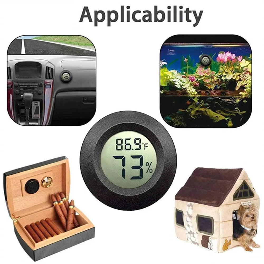 Mini Hygrometer Thermometer Fahrenheit or Celsius Meter Digital LCD Monitor Indoor Room Round Humidity Temperature Gauge