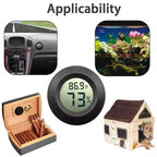 Mini Hygrometer Thermometer Fahrenheit or Celsius Meter Digital LCD Monitor Indoor Room Round Humidity Temperature Gauge
