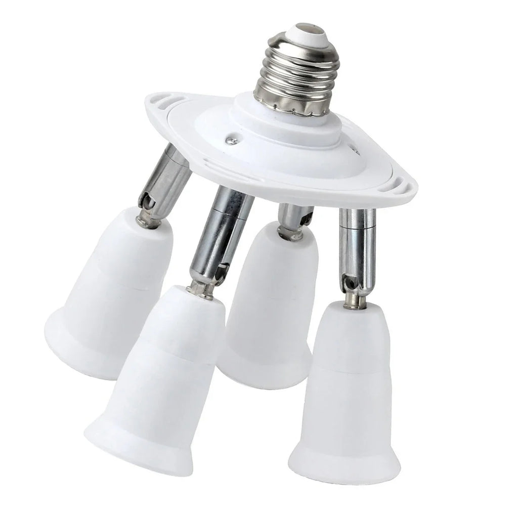 3/4/5 E26 E27 Edison Screw CFL LED Lamp Bulb Base Adapter Anti-Flame PBT Pendant Ceiling Mount Light Socket Splitter Extender