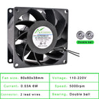 ANCHAOPU EC Brushless Cooling Fan AC 110V 120V 220V 240V Ball Bearing 2 Lines 60mm 70mm 80mm 92mm 120mm 140mm For Cabinets