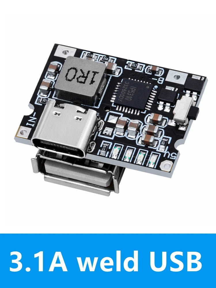 IP5310 Type-C USB-a 5V 3.1A Boost Converter Step-Up Power Module Power Bank Accessories With Switch LED Indicator