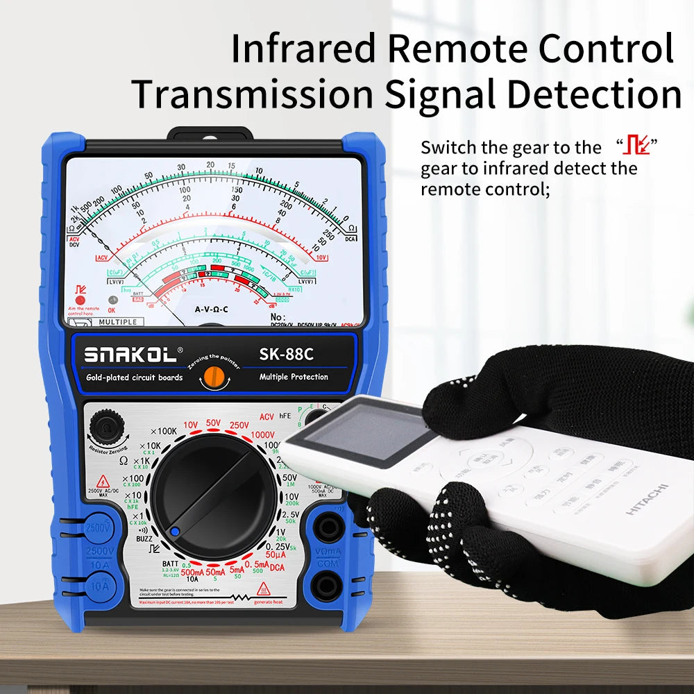 Snakol Pointer Multimeter AC/DC 2500V Volt-Ammeter Professional Analog Multimetro Resistor Tester With Coat Electrician Tool